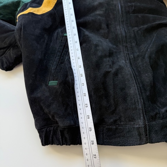 Green Bay Packers Vintage NFL Suede Bomber Jacket Size M - Picture 13 of 16